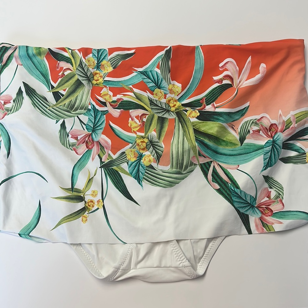 Trina Turk White Floral  Skirted Swim Bottoms only 22